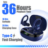 pTron Bassbuds Sports V4 Wireless in-Ear TWS Earbuds with Mic, TruTalk AI-ENC Stereo Calls, Game/Music Modes, 36Hrs Playtime, BT5.3, Type-C Fast Charging & IPX5 Water Resistant (Blue)