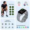 pTron Reflect MaxPro 2.01 inch Square Dial Smartwatch, Full Touch Display, Bluetooth Calling, Functional Crown, 600 NITS, 100+ Watch Faces, HR, SpO2, 5 Days Battery Life & IP68 (Silver)