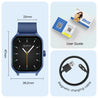 pTron Reflect MaxPro 2.01 inch Square Dial Smartwatch, Full Touch Display, Bluetooth Calling, Functional Crown, 600 NITS, 100+ Watch Faces, HR, SpO2, 5 Days Battery Life & IP68 (Blue)