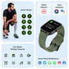 pTron Reflect MaxPro 2.01 inch Square Dial Smartwatch, Full Touch Display, Bluetooth Calling, Functional Crown, 600 NITS, 100+ Watch Faces, HR, SpO2, 5 Days Battery Life & IP68 (Green)