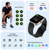 pTron Reflect MaxPro 2.01 inch Square Dial Smartwatch, Full Touch Display, Bluetooth Calling, Functional Crown, 600 NITS, 100+ Watch Faces, HR, SpO2, 5 Days Battery Life & IP68 (Gold)