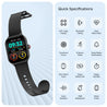 pTron Reflect MaxPro 2.01 inch Square Dial Smartwatch, Full Touch Display, Bluetooth Calling, Functional Crown, 600 NITS, 100+ Watch Faces, HR, SpO2, 5 Days Battery Life & IP68 (Black)