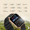 pTron Reflect Classic 2.01 inch Square Dial Smartwatch, Bluetooth Calling, Full Touch Display, 600 NITS, Metal Frame, 100+ Watch Faces, HR, SpO2, Voice Assist, 5 Days Battery Life (Gold)