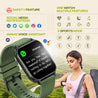 pTron Reflect Classic 2.01 inch Square Dial Smartwatch, Bluetooth Calling, Full Touch Display, 600 NITS, Metal Frame, 100+ Watch Faces, HR, SpO2, Voice Assist, 5 Days Battery Life (Green)