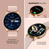 pTron Reflect Flash 1.32 inch Round Dial Smartwatch, Bluetooth Calling, Full Touch Display, 600 NITS, Metal Frame, 100+ Watch Faces, HR, SpO2, Voice Assist & 5 Days Battery Life (Pink)