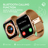 pTron Reflect Callz Smartwatch, Bluetooth Calling, 1.85" Full Touch Display, 600 NITS, Functional Crown, Metal Mesh Strap, 100+ Watch Faces, HR, Sports Mode, 5 Days Battery Life (Gold)