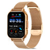 pTron Reflect Classic Smartwatch, Bluetooth Calling, 2.01" Full Touch Display, 600 NITS Full Metal Smartwatch, 100+ Watch Faces, HR, SpO2, Sports Mode, Voice Assist, 5 Days Battery Life & IP68 (Gold)