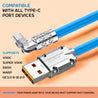 pTron 60W USB to Type C Super Fast Charging USB Cable Compatible with OnePlus, Oppo, Vivo, Xiaomi, Realme, Samsung & Other Type-C Devices & 480Mbps Data Sync Speed - Solero 180 Degree (1m, Blue)