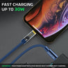 pTron Solero 30W Type-C to 8 Pin USB Fast Charging Nylon Braided Cable, Compatible with iOS Devices, 480Mbps Data Sync Speed & Gold-plated Connectors (1M, Blue)