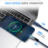 pTron Solero 30W Type-C to 8 Pin USB Fast Charging Nylon Braided Cable, Compatible with iOS Devices, 480Mbps Data Sync Speed & Gold-plated Connectors (1M, Blue)
