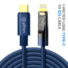 pTron Solero 30W Type-C to 8 Pin USB Fast Charging Nylon Braided Cable, Compatible with iOS Devices, 480Mbps Data Sync Speed & Gold-plated Connectors (1M, Blue)