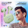 pTron Bassbuds Duo Pro TWS Earbuds with HD Mic (Light Green)