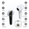 pTron Bassbuds Nyx in-Ear TWS Earbuds, Immersive Audio, Bluetooth 5.1 Wireless Headphones, HD Mic, 50ms Movie Mode, Digital Case, Type-C Fast Charging & IPX4 Water Resistant (Pearl White & Black)