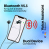 pTron Tangent Eon in-Ear Bluetooth 5.3 Wireless Headphones (Grey)