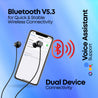 pTron Tangent Eon in-Ear Bluetooth 5.3 Wireless Headphones (Black)