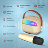pTron Fusion Smart 10W Mini Bluetooth Speaker with Wireless Karaoke Mic, 10Hrs Playtime, RGB Lights, Voice Effects(Ivory White)