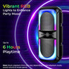 pTron Newly Launched Fusion Beats 40W Karaoke Bluetooth Party Speaker, Loud & Clear Stereo Sound, RGB Lights, 3 mtr Wired Mic, BT/USB/SD Card/Aux Playback, TWS Pairing & Type C Charging (Black)