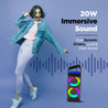pTron Fusion Saga 20W Bluetooth Speaker with Punchy Stereo Sound, RGB Lights, Metal Grills, 8H Playtime, TWS Feature & Multi-Compatibility (Black/Blue)