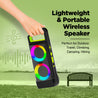 pTron Fusion Saga 20W Bluetooth Speaker with Punchy Stereo Sound, RGB Lights, Metal Grills, 8H Playtime, TWS Feature & Multi-Compatibility (Black/Green)