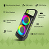pTron Fusion Saga 20W Bluetooth Speaker with Punchy Stereo Sound, RGB Lights, Metal Grills, 8H Playtime, TWS Feature & Multi-Compatibility (Black/Green)