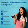pTron Fusion Sing 5W Wireless Karaoke Mic with 12Hrs Playtime, Record Songs, Lightweight Handheld Design, Aux Play/mSD Play/USB Play & Media Controls (Piano Black)