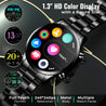 pTron Force X11P 1.3" Round Smartwatch with Bluetooth Calling, Full Touch Display, Metal Strap, Heart Rate Tracking, SpO2, 100s Watch Faces, 5 Days Battery Life, Fitness Trackers & IP68 (Cobra Black)