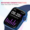 pTron Force X12S 1.85" Square Smartwatch with Bluetooth Calling, Full Touch Display, Functional Crown, Heart Rate Monitor, SpO2, Watch Faces, 5 Days Battery Life, Fitness Trackers & IP68 (Satin Blue)