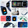 pTron Force X12S 1.85" Square Smartwatch with Bluetooth Calling, Full Touch Display, Functional Crown, Heart Rate Monitor, SpO2, Watch Faces, 5 Days Battery Life, Fitness Trackers & IP68 (Satin Blue)