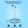 pTron Pride Lite in-Ear Wired in Ear Earphones with in-line Mic, 10mm Driver, Immersive Sound, Metal Buds, Compatible with 3.5mm Aux Port Device & 1.2m Tangle-Free Cable (Blue)