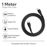 pTron Solero Braid 60W Type C Fast Charging Cable 1m for Samsung, OnePlus, Oppo, Vivo, Xiaomi, Realme, IQOO & Other Devices - Unbreakable Nylon Braid, 480Mbps Sync Speed (Black)