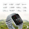 pTron Reflect Classic 2.01" Square Dial Smartwatch, Bluetooth Calling, Full Touch Display, 600 NITS, Metal Frame, 100+ Watch Faces, HR, SpO2, Voice Assist, 5 Days Battery Life & IP68 (Sterling Silver)