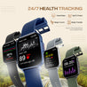 pTron Reflect Classic 2.01" Square Dial Smartwatch, Bluetooth Calling, Full Touch Display, 600 NITS, Metal Frame, 100+ Watch Faces, HR, SpO2, Voice Assist, 5 Days Battery Life & IP68 (Champagne Gold)