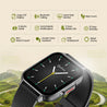 pTron Reflect Classic 2.01" Square Dial Smartwatch, Bluetooth Calling, Full Touch Display, 600 NITS, Metal Frame, 100+ Watch Faces, HR, SpO2, Voice Assist, 5 Days Battery Life & IP68 (Satin Black)