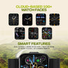pTron Reflect Classic 2.01" Square Dial Smartwatch, Bluetooth Calling, Full Touch Display, 600 NITS, Metal Frame, 100+ Watch Faces, HR, SpO2, Voice Assist, 5 Days Battery Life & IP68 (Satin Black)