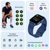 pTron Reflect MaxPro 2.01" Square Dial Smartwatch, Full Touch Display, Bluetooth Calling, Functional Crown, 600 NITS, 100+ Watch Faces, HR, SpO2, 5 Days Battery Life & IP68 Waterproof (Satin Blue)