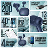 pTron Zenbuds Evo X1 Max in-Ear TWS Earbuds, 200 Hours Playtime, Emergency Power Bank, Quad Mic ENC Calls,13mm Driver, 40ms Low Latency,BT5.3 Wireless Headphone,Type C Fast Charging (Blue)