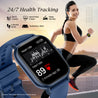 pTron Reflect Callz 2.01" Smartwatch with Bluetooth Calling, Full Touch Square Display, 600 NITS, Functional Crown, 100+ Watch Faces, HR, SpO2, 5 Days Battery Life & IP68 (Blue)