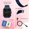 pTron Reflect Callz 2.01" Smartwatch with Bluetooth Calling, Full Touch Square Display, 600 NITS, Functional Crown, 100+ Watch Faces, HR, SpO2, 5 Days Battery Life & IP68 (Blue)