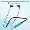 pTron InTunes Classic Bluetooth 5.2 Wireless in-Ear Headphones with Mic, 24H Playback, 13mm Driver, Fast Charging Type-C Neckband, Dual Pairing, Voice Assist & IPX4 Water Resistant (Jet Black & Green)