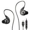 pTron Boom Play X2 In-Ear Type C Wired Headphones with Mic, Ear-Hook Design, 13mm Drivers for Immersive Audio, 1.2m Fish Scale Style Tangle-free Cable, In-line Controls & Wide Compatibility (Black)