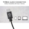 pTron Boom Play In-Ear Type C Wired Headphones with Mic, 10mm Drivers for Immersive Audio, 1.2m Fish Scale Style Tangle-free Cable, In-line Controls, Metal Buds, Snug-fit & Wide Compatibility (Black)