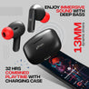 pTron Bassbuds Duo In-Ear Wireless Earbuds, Immersive Sound, 32Hrs Playtime, Clear Calls TWS Earbuds, Bluetooth V5.1 Headphones, Type-C Fast Charging, Voice Assist & IPX4 Water Resistant (Jet Black & Red)