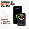 pTron Dynamo Quanta 10000mAh 22.5W Nano Power Bank, 15W Wireless MagSafe Charging, Compact Size Fast Charging, 20W PD Fast Charging, Built-in Cables, 3 Output Ports & BIS Certified (Black)