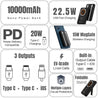 pTron Dynamo Quanta 10000mAh 22.5W Nano Power Bank, 15W Wireless MagSafe Charging, Compact Size Fast Charging, 20W PD Fast Charging, Built-in Cables, 3 Output Ports & BIS Certified (Black)