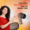 pTron Zenbuds 1 V2 ANC Bluetooth in Ear Earbuds 32Db Quietsound Tech,13Mm Hyperdrivers with 4D Panaromic Audio,4 Quadpro ANC Mics,40Ms Low Latency Game/Music Modes,Bluetooth V5.3 (Brown)