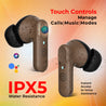 pTron Zenbuds 1 V2 ANC Bluetooth in Ear Earbuds 32Db Quietsound Tech,13Mm Hyperdrivers with 4D Panaromic Audio,4 Quadpro ANC Mics,40Ms Low Latency Game/Music Modes,Bluetooth V5.3 (Brown)