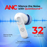 pTron Zenbuds 1 V2 ANC Bluetooth in Ear Earbuds 32Db Quietsound Tech,13Mm Hyperdrivers with 4D Panaromic Audio,4 Quadpro ANC Mics,40Ms Low Latency Game/Music Modes,Bluetooth V5.3 (White)
