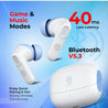 pTron Zenbuds 1 V2 ANC Bluetooth in Ear Earbuds 32Db Quietsound Tech,13Mm Hyperdrivers with 4D Panaromic Audio,4 Quadpro ANC Mics,40Ms Low Latency Game/Music Modes,Bluetooth V5.3 (White)
