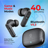 pTron Zenbuds 1 V2 ANC Bluetooth in Ear Earbuds 32Db Quietsound Tech,13Mm Hyperdrivers with 4D Panaromic Audio,4 Quadpro ANC Mics,40Ms Low Latency Game/Music Modes,Bluetooth V5.3 (Black)