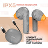 pTron Bassbuds NX in Ear TWS Earbuds, TruTalk AI-ENC Calls, 32Hrs Playtime, 13mm Drivers, Bluetooth 5.3 Wireless Headphone, Voice Assistant, Type-C Fast Charging & IPX5 Water Resistant (Cool Gray)